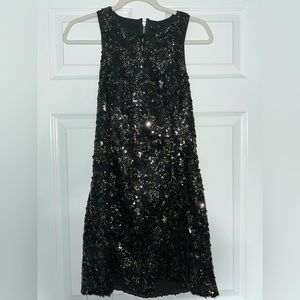 NBD Black and gold sequin tank dress (size medium)